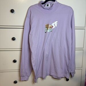 Teddy Fresh Ride or Die Purple Mock Neck Long Sleeve Shirt Large